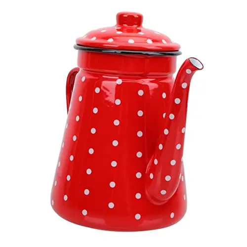 Produktbild: ABOOFAN Topf Aus Emaille Retro-teekessel Emaille-perkolator Wasserkocher Elektrisch Servierkrug Teekessel Langer Auslauf Ölspender Herd Campingkocher Langer Hals