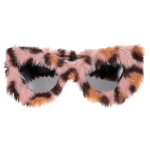 Produktbild: ABOOFAN Trendige Brillen Für Erwachsene Modische Sonnenbrillen Für Festivals Retro-cat-eye- Partybrille Fräulein Coole Brille Behaart Plüsch