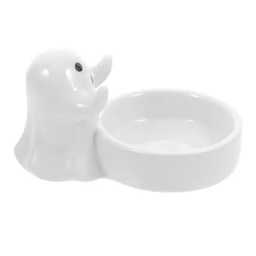 Produktbild: ABOOFAN Weißer Geister-Kerzenhalter Keramik-Teelichthalter Halloween- -Kerzenbecher Gothic-Dekoration Für Halloween Spukhaus Zuhause Bar Party-Dekoration