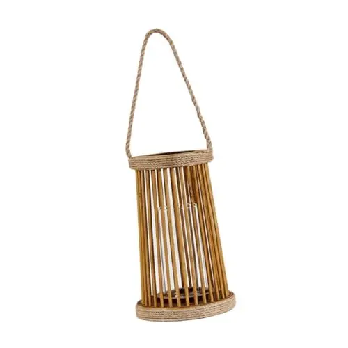 Produktbild: ABOOFAN Windlampe Aus Holzseil Kerzenlaterne Hohler Kerzenhalter Hängende Laterne Aus Holz Kerzenständer Hängende Kerzenlampe Hängender Kerzenhalter