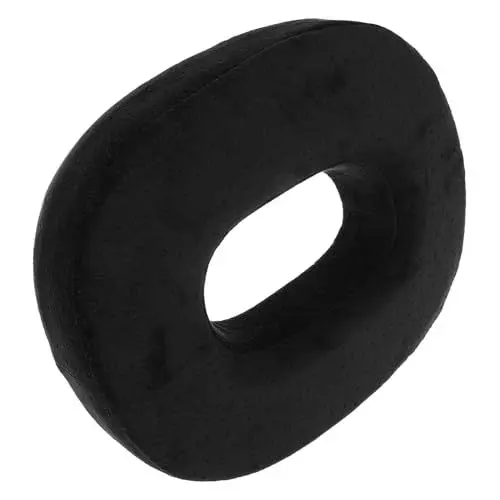 Produktbild: ABOOFAN Sitzkissen - Rund Memory Foam - Schwarz - Tiefes Sitzpolster Zur Entlastung & Bürostuhlpolster