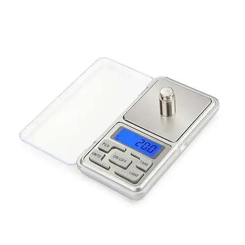 Produktbild: ABOOFAN digitale Schmuckwaage Tischwaage für Schmuck digitale Paketwaage Nachladewaage digitalwaage briefwaagen kolodialesilber Tasche für Schmuckwaagen 0,1 Gramm Präzisionswaage Silver