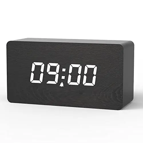 Produktbild: aboveClock Digitaler Wecker USB Aufladbarer Wecker Digital Uhr Tischuhr mit Dimmbarem LED-Display, 3 Alarmen, Snooze, Lautstärke Einstellbar, Wochenend und Sprachaktivierter Modus<strong>Weiß:</strong> 
