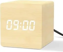 Produktbild: aboveClock Wecker Digital, LED Digitaler Wecker, Tischuhr Digital mit 3 Alarmen, USB-Aufladung, Einstellbare Helligkeit und Lautstärke, 12/24 Stunden<strong>Hellbraun:</strong> 