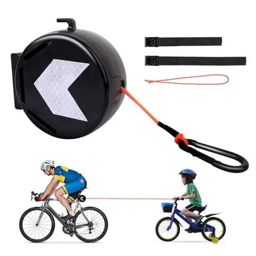 Produktbild: Abschleppseil Fahrrad Kinder-2 M Einziehbares Fahrrad Zugseil, 264 lbs Tragkraft Einziehbares Eltern Traktionsseil für Kinder MTB Bike