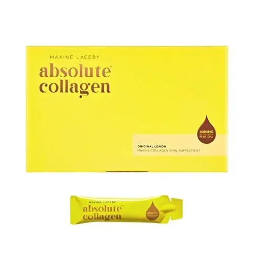 Produktbild: Absolute Collagen - Premium Kollagen - 8000mg flüssiges Hydrolysiertes Typ 1-Meereskollagen mit Vitamin C - Es stärkt Haare und Nägel und sorgt für zarte, strahlende Haut - 14 Trinkampullen