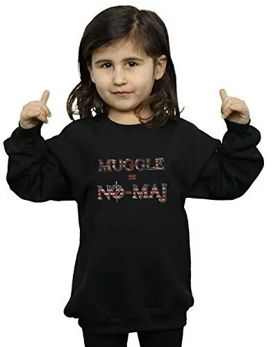 Produktbild: ABSOLUTECULT Fantastic Beasts Mädchen No Muggle No Maj Sweatshirt Schwarz 5-6 Years