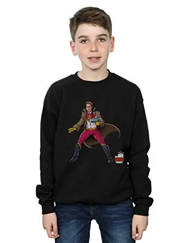 Produktbild: Absolute Cult The Big Bang Theory Jungen Leonard Superhero Sweatshirt Schwarz 7-8 Years