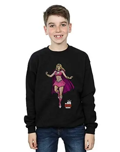 Produktbild: Absolute Cult The Big Bang Theory Jungen Penny Superhero Sweatshirt Schwarz 7-8 Years