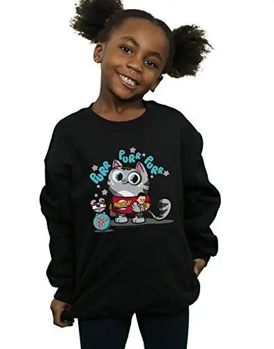 Produktbild: Absolute Cult The Big Bang Theory Mädchen Bazinga Kitty Sweatshirt Schwarz 5-6 Years