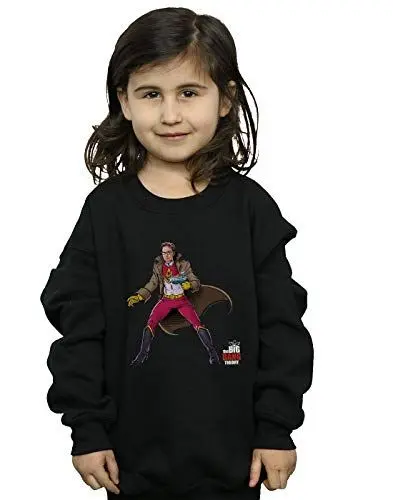 Produktbild: Absolute Cult The Big Bang Theory Mädchen Leonard Superhero Sweatshirt Schwarz 5-6 Years