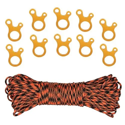 Produktbild: Abspannseile Camping mit Seilspanner 31m Zeltschnur Spanner 4mm Zelt Abspannleine für Outdoor Wandern Zeltleine