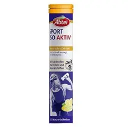 Produktbild: Abtei Sport Iso Aktiv - Nahrungsergänzung für schnelle Versorgung mit Elektrolyten - isotonisches Getränk mit Zitronengeschmack - 1 x 15 Brausetabletten