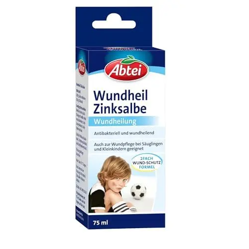 Produktbild: Abtei Wundheil Zinksalbe - Salbe mit Zink zur Wundheilung - antibakteriell und entzündungshemmend - auch für Babys und Kleinkinder geeignet - 75 ml
