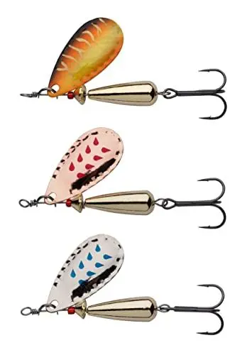 Produktbild: Abu Garcia Droppen Spinner - 3er Pack - Weitwurfköder mit Spinnerblatt zum Raubfischangeln - Barsch, Döbel, Hecht, Forelle, Lachs, Meerforelle, 4g