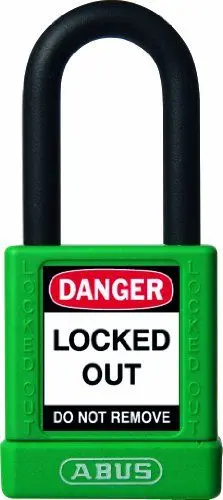 Produktbild: ABUS 59112 nicht leitendem Lock Out Anhänger Vorhängeschloss aus eloxiertem Aluminium, hochkapazitiv, Grün