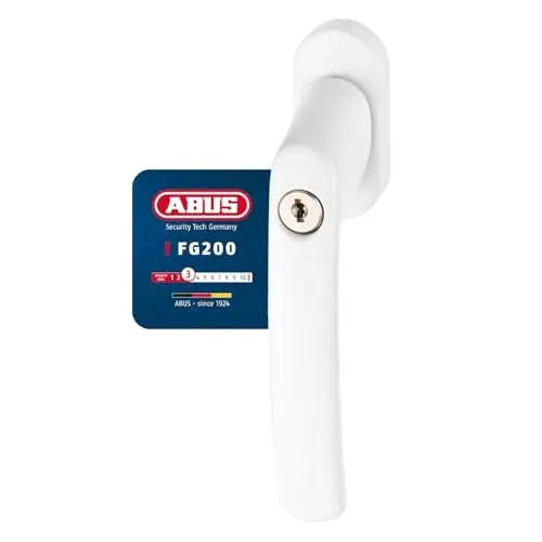 Produktbild: ABUS Abschließbarer Fenstergriff FG200 AB208-10er Set - Fensterknauf mit Druckzylinder, gleichschließend - ABUS-Sicherheitslevel 3-88562 - Weiß