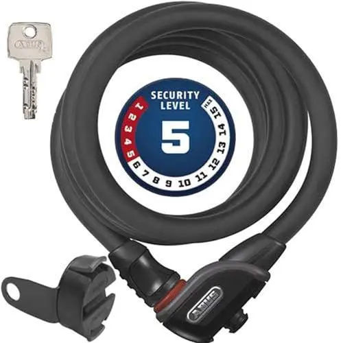 Produktbild: ABUS Kabelschloss Phantom 8950/180 KF - Fahrradschloss-Set mit Halterung KF für den Sattelklemmbolzen des Fahrrads - 12/15 mm - ABUS Sicherheitslevel 5 - Schwarz