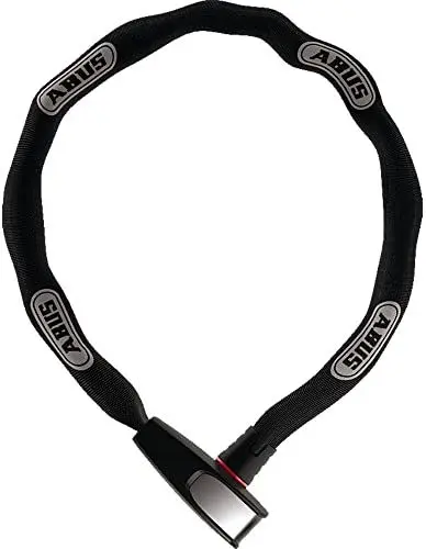 Produktbild: ABUS Kettenschloss Catena 6806K – Leichtes Fahrradschloss aus gehärtetem Stahl mit modischem Textilschlauch – ABUS-Sicherheitslevel 6 – 110 cm – Schwarz