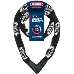 Produktbild: ABUS Kettenschloss CityChain 1010 – Fahrradschloss aus gehärtetem Stahl Sicherheitslevel 12 – 170 cm – Schwarz