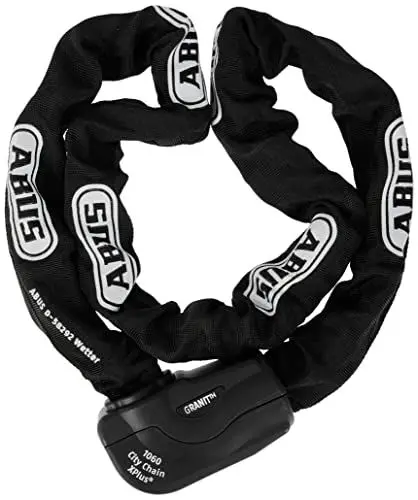 Produktbild: ABUS Kettenschloss Granit CityChain XPlus 1060 – Fahrradschloss aus gehärtetem Stahl – ABUS-Sicherheitslevel 15 – 85 cm – Schwarz