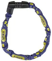 Produktbild: ABUS Kettenschloss Tresor 1385/75 Blue Mask – Zahlenschloss aus gehärtetem Stahl – 6 mm starke Vierkantkette – ABUS-Sicherheitslevel 6 – 75 cm – Blau