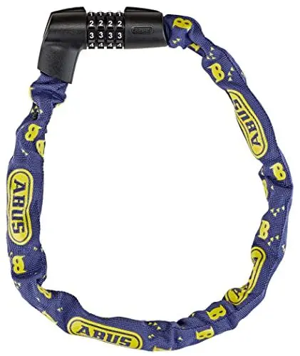 Produktbild: ABUS Kettenschloss Tresor 1385/75 Blue Mask – Zahlenschloss aus gehärtetem Stahl – 6 mm starke Vierkantkette – ABUS-Sicherheitslevel 6 – 75 cm – Blau