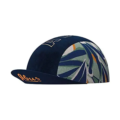 Produktbild: ABUS Race Cap - stylische Cycling Cap mit Sweatband - Schutz vor Sonne, Insekten und Schweiß - passt unter den Rennradhelm - für Damen und Herren - Dunkelblau mit Muster, Größe M