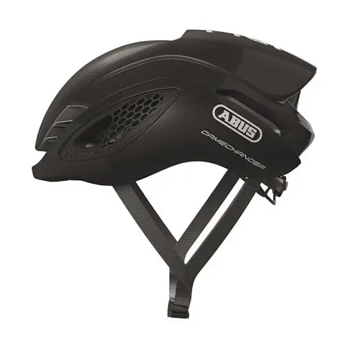 Produktbild: ABUS Rennradhelm GameChanger - Aerodynamischer Fahrradhelm mit optimalen Ventilationseigenschaften für Damen und Herren - Schwarz Glänzend, Größe L