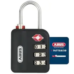 Produktbild: ABUS TSA-Schloss 147TSA/30 - Kofferschloss mit 3-stelligem Zahlencode - für Koffer, Taschen, Rucksäcke