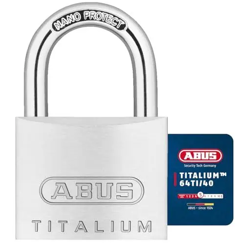 Produktbild: ABUS Vorhängeschloss Titalium 64TI/40 - Kellerschloss mit Schlosskörper aus Spezial-Aluminium - gehärteter Stahlbügel - ABUS-Sicherheitslevel 5
