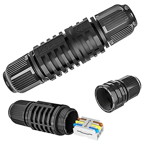 Produktbild: Abzweigdose Kabelverbinder Wasserdicht 3 polig Verbindungsdose Verbindungsmuffe Erdkabel für Ø0,6-2mm 32A Kabeldurchmesser Ø4mm-9mm 2Wege Schnelle Installation ohne Werkzeug(2 Pack)