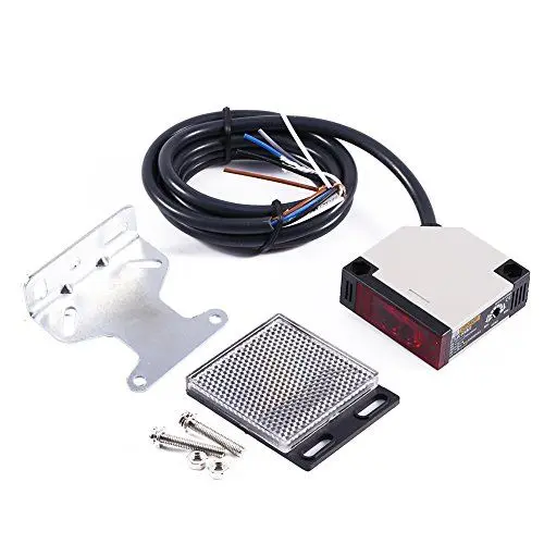Produktbild: AC 90-250V Lichtschranke Schalter 3A Spiegelschalter E3JK-R4M1 Sensorschalter Reflexion Lichtschranke Inklusive Schrauben 5x5x2cm