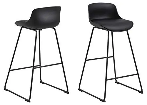 Produktbild: AC Design Furniture 85087 Tille Bar stool, Leatherette, L: 49 x W: 43 x H: 94 cm, 2 pcs, Schwarz