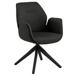 Produktbild: AC Design Furniture Aurelia Esszimmerstuhl, H: 91 x B: 60,5 x T: 58,5 cm, Dunkelgrau/Schwarz, Stoff/Holz, 1 Stk.