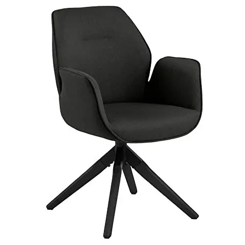 Produktbild: AC Design Furniture Aurelia Esszimmerstuhl, H: 91 x B: 60,5 x T: 58,5 cm, Dunkelgrau/Schwarz, Stoff/Holz, 1 Stk.