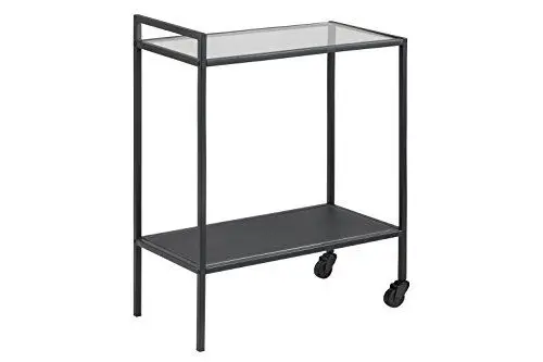 Produktbild: AC Design Furniture Jörn Servierwagen, H: 75 x B: 60 x T: 30 cm, Klar/Schwarz, Glass/Metall, 1 Stk