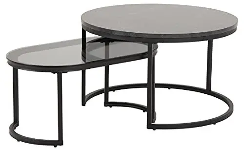 Produktbild: AC Design Furniture Spencer Couchtisch, Metal, Schwarz/Schwarz, 42 cm/L: 70 x B: 40 x H: 33,4 cm, L: 70 x B: 70 x H: 42 cm / L: 70 x B: 40 x H: 33,4 cm