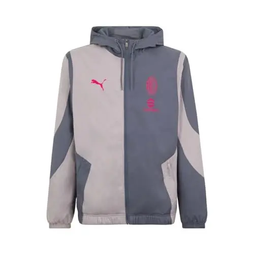Produktbild: AC Milan Jacke mit Kapuze und Reißverschluss, offizielles Produkt, klassische Passform, Unisex, Erwachsene