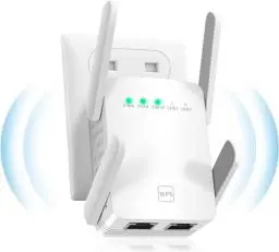 Produktbild: AC1200 WLAN Verstärker, Ultraxtended 1200 Mbit/s WiFi Repeater,2.4Ghz+5G mit LAN anschluss, Abdeckung bis zu 200 m², Kompatibel mit Alexa, 99% Standard-Routern