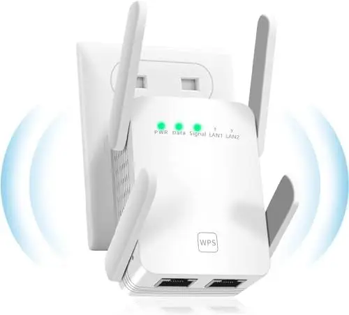 Produktbild: AC1200 1200 Mbit/s WLAN Verstärker mit LAN anschluss,Ultraxtended AP-Modus/Repeater-Modus, Dual-Band,2.4Ghz+5G, Abdeckung bis zu 200 m², Kompatibel mit WPS,Alexa, Alle Router, weiß