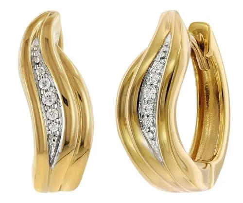 Produktbild: Acalee Damen-Ohrringe Creolen Gold 333 mit Zirkonia modischer Ohrschmuck, elegante Geschenkidee für Frauen, Schmuck aus Echtgold 70-1041