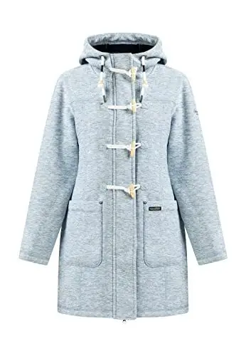 Produktbild: acalmar Damen Strickfleece-Dufflecoat 34323525-AC01, Hellblau Melange, XXL