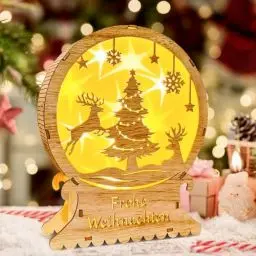 Produktbild: ACAREY Weihnachtsdeko Holz Beleuchtung, Weihnachtsdeko Innen LED Weihnachtsbeleuchtung Holz, Weihnachten Deko Weihnachtsstern Fensterbeleuchtung Holzsterne Advent Winter Tisch Holzdeko