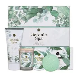 Produktbild: accentra - Geschenkset Frauen BOTANIC SPA 5-teilig - Badeset mit Duftkerze, Seife, Handcreme, Körperbutter & Badebombe – Wellness Set für Frauen & Mädchen zum Geburtstag Duft: Eucalyptus & Lemongrass