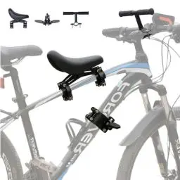 Produktbild: Accmuzzy Kindersitz Fahrrad Vorne, Fahrradsitz Kinder Vorne aus Kohlenstoffstahl mit Lenker und Pedalen, Abnehmbarer Mountainbike Kindersitz für 2-7 Jahre