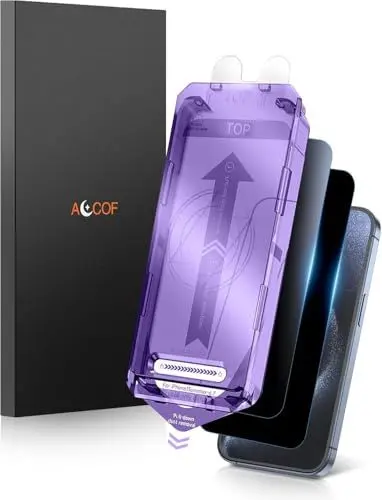 Produktbild: ACCOF für iPhone 16 Pro Max für Panzerglas Sichtschutz Full Screen, Auto Installation, Schutzfolie16 Pro Max Privacy, 9H Härte, Anti-Fingerabdruck, Kratzfest, Blasenfrei, 2 Stück(Sichtschutz)