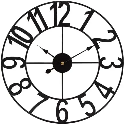 Produktbild: ACCSHINE Wanduhr Groß Ohne TickgeräUsche Lautlos Quarz Batterie Betriebene Wanduhr Einfach zu Lesen für Zimmer Zuhause KüChe Schlafzimmer Büro Schule (58cm)