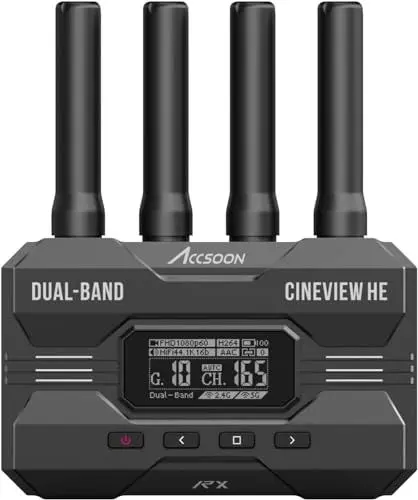 Produktbild: Accsoon CineView HE Empfänger Wireless Receiver HDMI Dual-Band 2.4GHz 5GHz 1200ft/350m 0.06s HD Kamerasteuerung IOS Android für Tik-Tok YouTube Live Streaming (nur CineView HE Empfänger)
