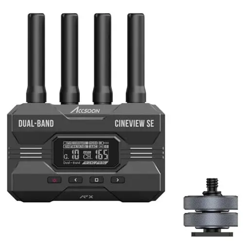 Produktbild: Accsoon CineView SE Drahtloses Bildübertragungssystem, HDMI- und SDI-Drahtlosübertragungssender und -empfänger, Dualband-Übertragung, Reichweite 1200 Fuß/350 m, Latenz 0,05 s und 1080P HD-Video